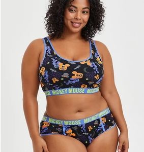 Mickey pumpkin bralette and hipster panty set
